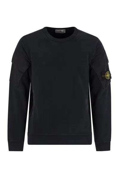 STONE ISLAND STONE ISLAND CREW-NECK SWEATSHIRT WITH SLEEVE POCKETS