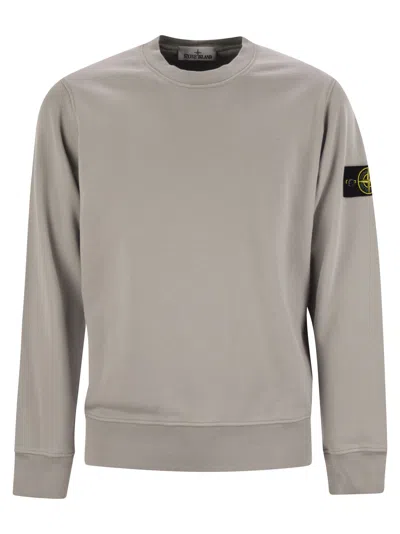 Stone Island Organic Cotton Crewneck Sweatshirt Sweatshirts Grey