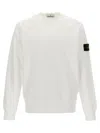 Stone Island Compass-motif Jersey-fleece Sweatshirt In White