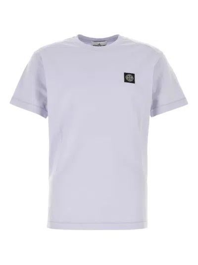 Stone Island Slit Fit Cotton Jersey T-shirt With Patch Logo In White