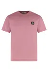 Stone Island Crew Neck T-shirt In Cotton Jersey In Pink