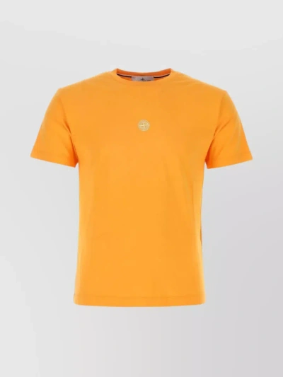 Stone Island Crew-neck T-shirt In Cotton In Orange