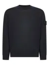 Stone Island Long Sleeve Ribbed Cuff Crew Neck Sweater In Blue