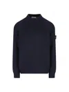 Stone Island Crew Neck Wool Sweater In Blue