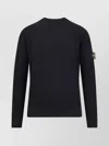 Stone Island Wool Crew Neck Pullover In Black