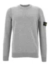 Stone Island Crew Neck Wool Sweater In Gray