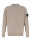 Stone Island Crew Neck Wool Sweater In Nude
