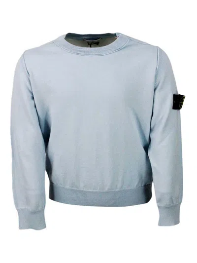 STONE ISLAND SUÉTER CUELLO REDONDO - AZUL CLARO