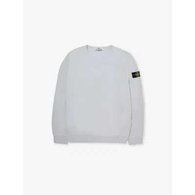 Stone Island Kids' Crewneck Brand-badge Cotton-jersey Sweatshirt 14 Years Sky Blu In Sky Blue