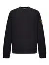 Stone Island Vanisé Brushed Heavy Cotton Sweatshirt In Black