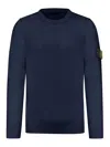 Stone Island Light Rws Pure Wool Sweater In Dark Blue