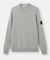 Stone Island Grey Wool Sweater With Logo In Gray