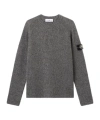 Stone Island Crewneck Jumper With Reflective Coating In Gray