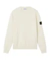 Stone Island Textured Knit Sweater With Crew Neckline In Neutral