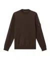 Stone Island Crewneck Jumper With Ribbed Trims In Brown
