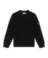 Stone Island Crewneck Jumper With Ribbing In Black