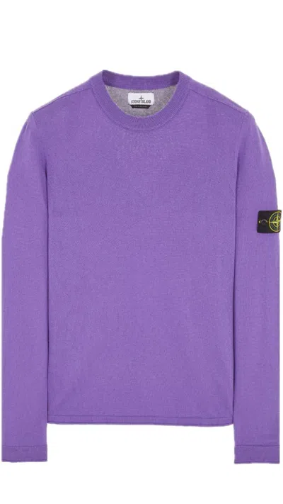 Stone Island Sweater Purple Cotton