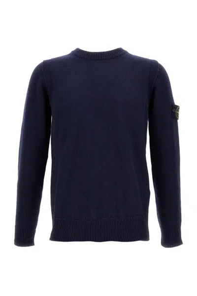 STONE ISLAND STONE ISLAND CREWNECK KNIT WITH RIBBED DETAILS