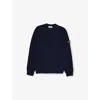 Stone Island Crewneck Logo-patch Knit Jumper 14 Years Navy Blu In Blue