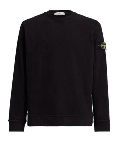 Stone Island Loose-fit Crewneck Jumper With Raglan Sleeves Light Raw Hand Organic Cotton In Blue