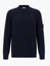 Stone Island Crew Neck Wool Sweater With Reverse Stitch Details In Multi