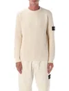 Stone Island White Crewneck Pullover In Neutral
