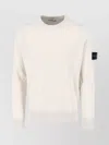 Stone Island Crewneck Ribbed Sweater Long Sleeves In White