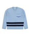 Stone Island Marina Logo-print Striped Wool Sweater In Blue