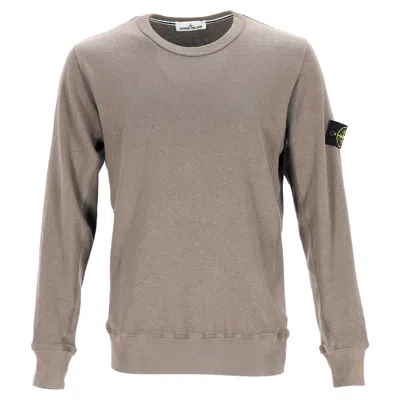 Stone Island Crewneck Sweater In Beige Cotton In Sand