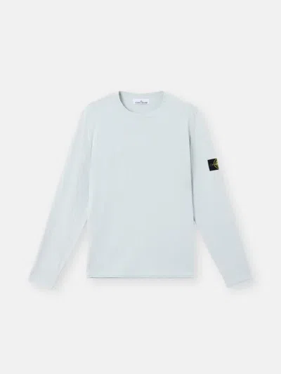Stone Island Crewneck Sweater In Organic Cotton In Blue