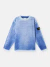 Stone Island Crewneck Sweater In Organic Cotton In Blue