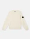 Stone Island Wool Blend Sweatshirt With Iconic Logo Patch And Timeless Design In Neutral
