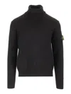 Stone Island Crewneck Sweater In Winter Cotton Knitwear Black In Multi