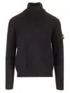 Stone Island Crewneck Sweater In Winter Cotton Knitwear Black