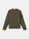 Stone Island Comfort-fit Crewneck Sweatshirt With Back Yoke Detail In Green