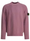 Stone Island Crewneck Sweater In Wool In Pink
