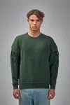 Stone Island Green 6100060 Organic Cotton Fleece Sweatshirt In Green