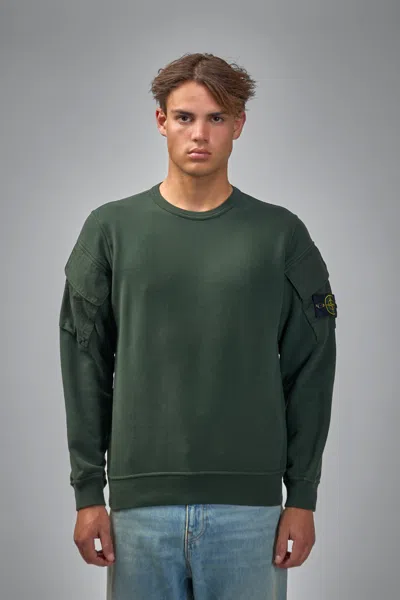 STONE ISLAND CREWNECK SWEATER WITH POCKETS