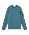 Stone Island Crewneck Sweater With Raglan Sleeves In Blue