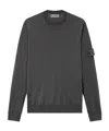 Stone Island Crewneck Sweater With Ribbed Trims In Gray