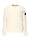 Stone Island Crewneck Sweater With Small Cuffs In Neutral