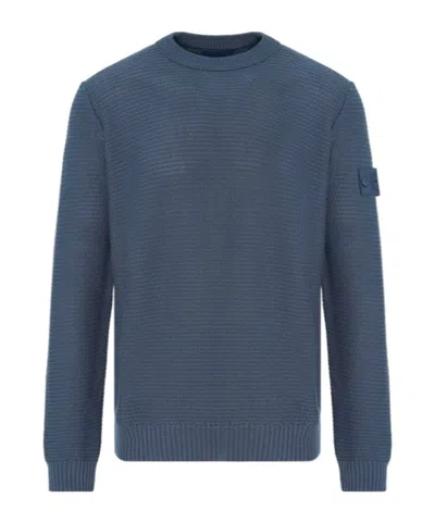 Stone Island Cotton Sweater With Logo In Pink