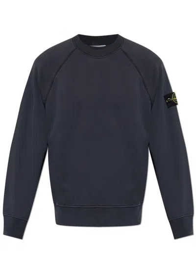 Stone Island Crewneck Sweatshirt In Blue