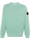 Stone Island Logo Patch Crewneck Sweatshirt In Light Green