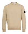 Stone Island Classic Fit Crew Neck Sweater With Distinctive Badge In Nude