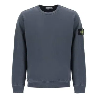 Stone Island Crewneck Sweatshirt 'grey' In Blue