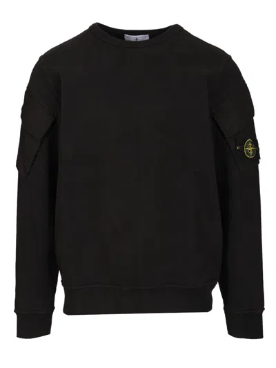 STONE ISLAND CREWNECK SWEATSHIRT IN BRUSHED ORGANIC COTTON