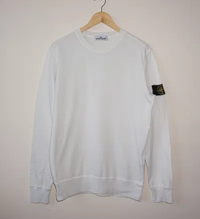 Pre-owned Stone Island Crewneck Sweatshirt Long Sleeve In White