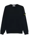 Stone Island Lightweight Wool Crew Neck Pullover In Black