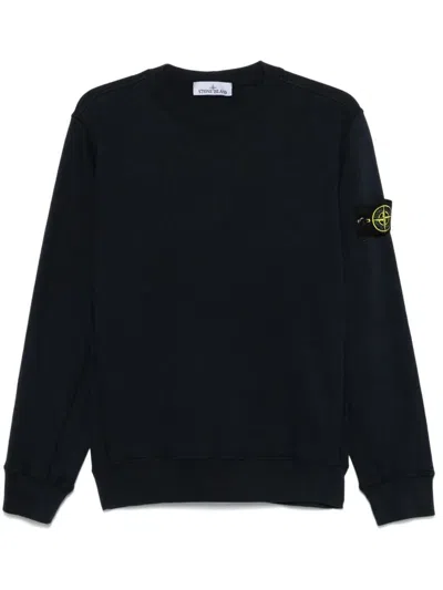STONE ISLAND STONE ISLAND CREWNECK SWEATSHIRT MALFILÉ FLEECE 'OLD' EFFECT